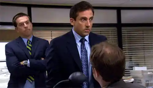 Michael from The Office saying: "Don't you dare".